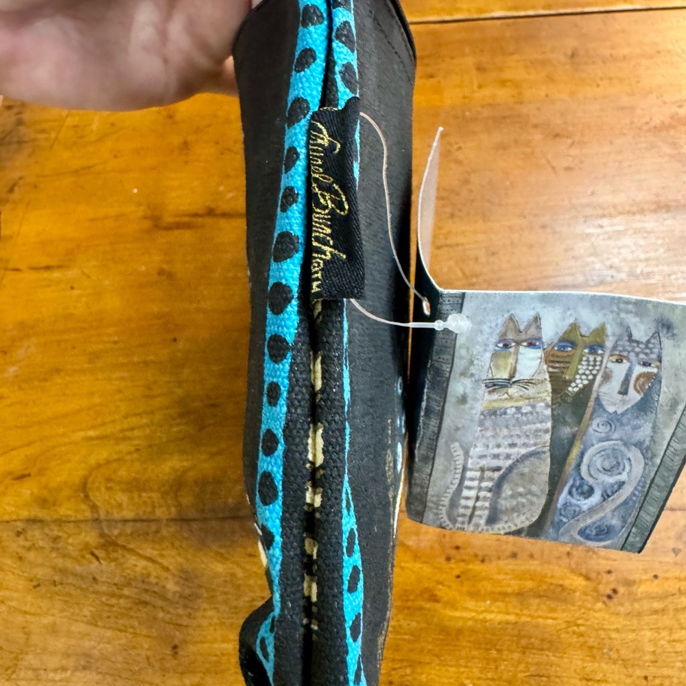 Laurel Burch, Vibrant Cat Patterned Canvas Bag - image 5